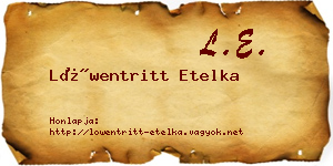 Löwentritt Etelka névjegykártya